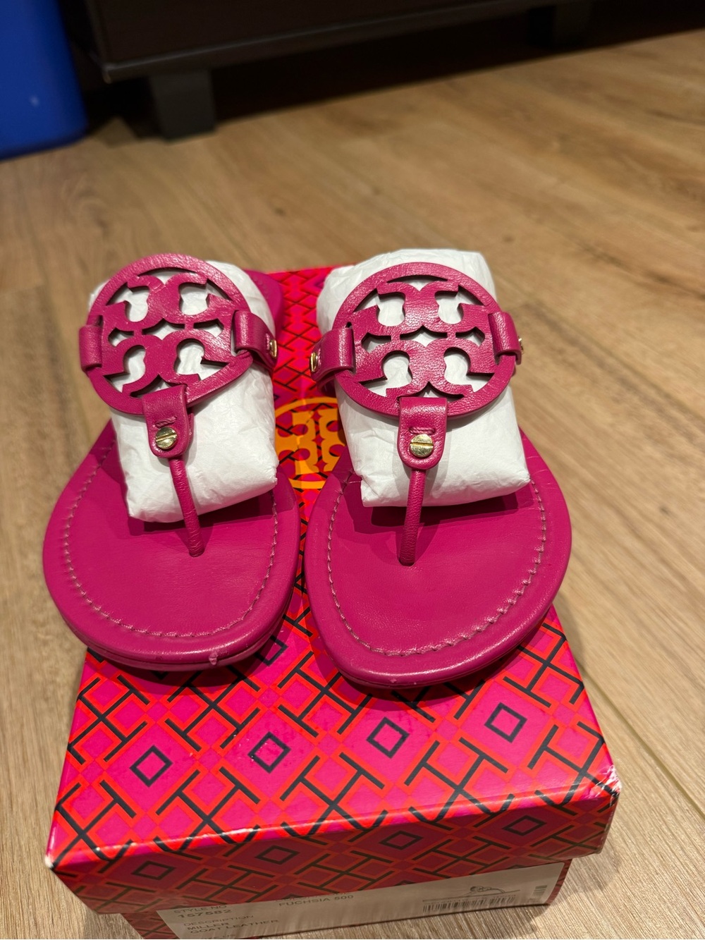 Tory Burch Miller Sandals in Fuchsia - Picture 3 of 9